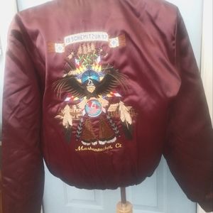 Mashantucket Pequot Satin Bomber jacket in men's large